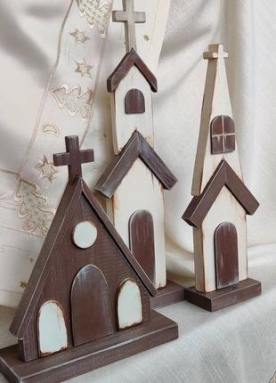 Рождественский декор, домики, церкви