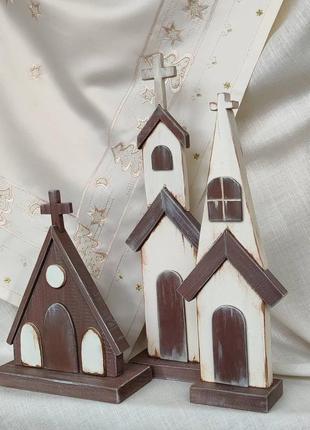 Різдвяний декор, будиночки, церкви2 фото