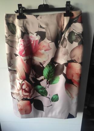 Шикарная юбка в цветочный принт2 фото