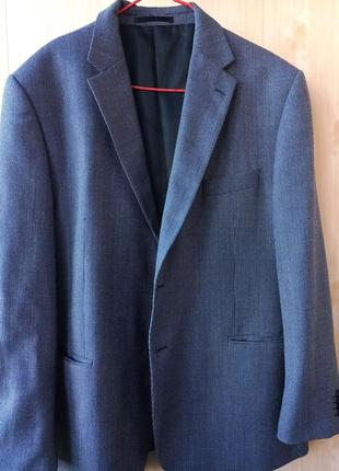 Collezione 50% шерсть полушерстяной пиджак жакет блейзер темно синий в точку итальянский стиль4 фото