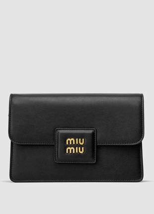 Женская сумка miumiu shoulder leather bag black7 фото