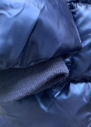 Куртка синяя металлик зимняя для девочки9 фото