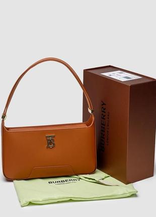 Женская сумка burberry leather tb shoulder bag brown9 фото