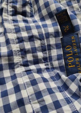 Рубашка синяя белый хлопок 💯 polo ralph lauren 🐎 клеткаs,m,38,365 фото