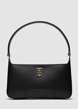 Женская сумка burberry leather tb shoulder bag black9 фото