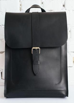 Кожаный рюкзак minimal det backpack (черный)