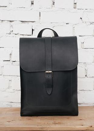 Винтажный кожаный рюкзак minimal backpack (серый)1 фото
