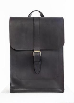 Кожаный рюкзак унисекс minimal ultra (черный)1 фото
