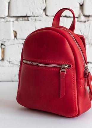 Маленький жіночий рюкзак baby backpack червоного кольору1 фото