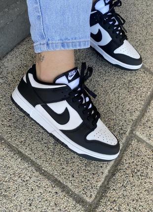 Nike dunk low white black кроссовки