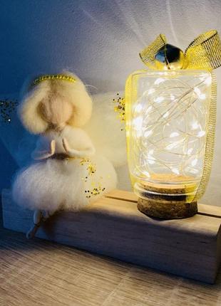 Новогодний ангел охранников, ночник для детей, игрушка под елку, рождественская композиция