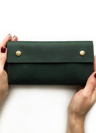 Жіночий/чоловічий шкіряний гаманець wallet b4 (зелений)