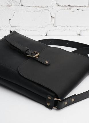 Мужская кожаная сумка casual bag ii через плечо6 фото