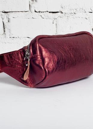 Жіноча поясна сумка pocket bag з натуральної шкіри3 фото