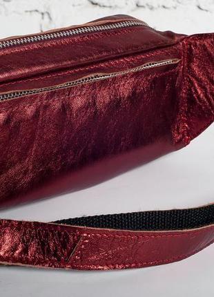 Женская поясная сумка pocket bag с натуральной кожи6 фото