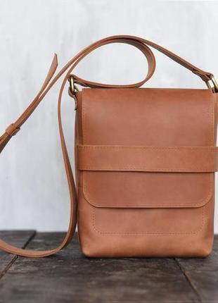 Мужская сумка casual bag через плечо из винтажной кожи2 фото