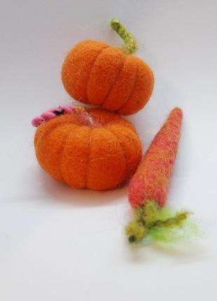 Овощи оранжевые валяные  набор в одном экземпляре - перед заказом уточнить наличие2 фото