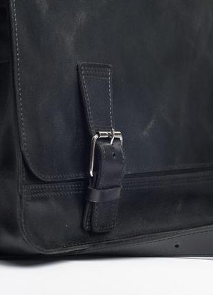 Чоловічий шкіряний портфель чорного кольору2 фото