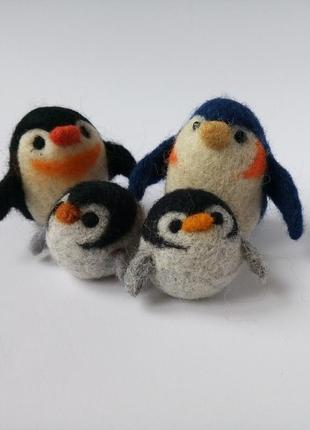 Сім'я пінгвінів. валяне іграшка. іграшка з вовни. еко-іграшка.2 фото