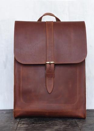 Кожаный рюкзак minimal det backpack рыжего цвета