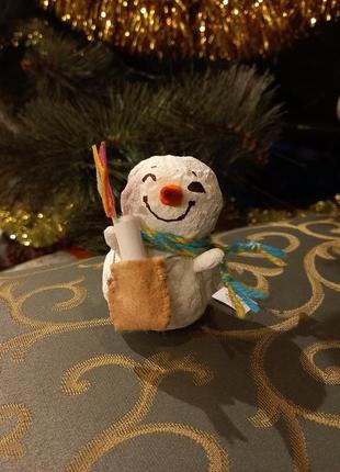 Снеговичок колядник снеговичок-почтальон коляда авторская игрушка папье-маше уточнять наличие