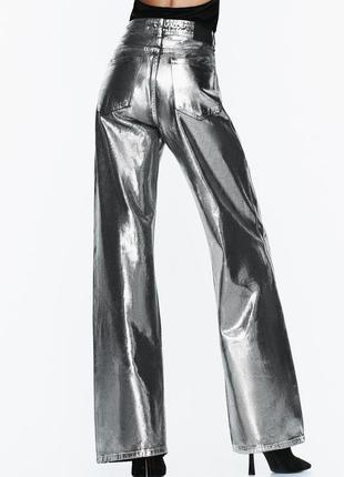 Черные джинсы с серебряным напылением zara3 фото