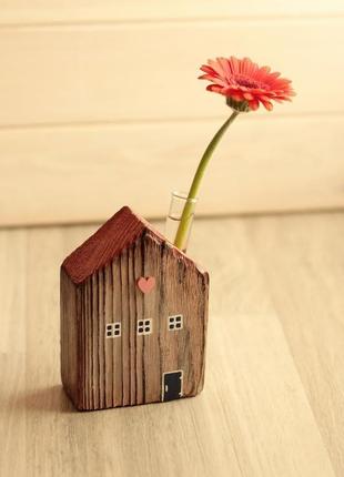 Будиночок - вазочка рожево-бежевий4 фото