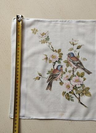🐦🐦яркие птички!😍 коллекционный батистовый носовой платок, шов роуль, 30,5х31❤️4 фото