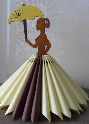Підставка для серветок "дівчина з парасолькою"2 фото