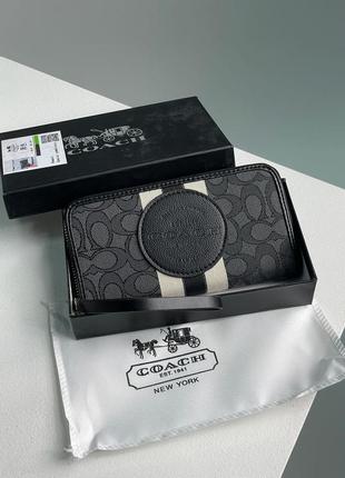 Жіночий гаманець coach dempsey large wallet in signature jacquard black