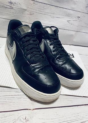 Кросівки nike air force 1 low oversized swoosh чорні ao2441-003 оригінал шкіряні