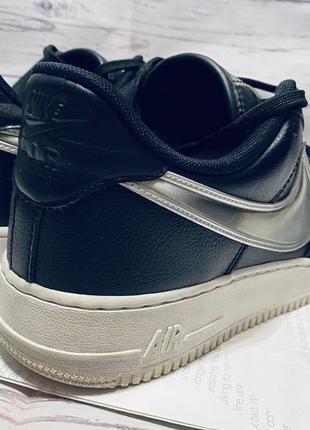 Кроссовки nike air force 1 low oversized swoosh черные ao2441-003 оригинал, кожаные5 фото