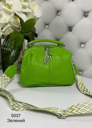 Жіноча стильна та якісна сумка з еко шкіри зелена1 фото