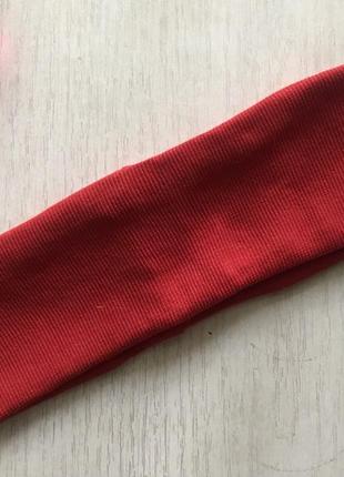 Трикотажные повязки в рубчик, малиновая, красная2 фото