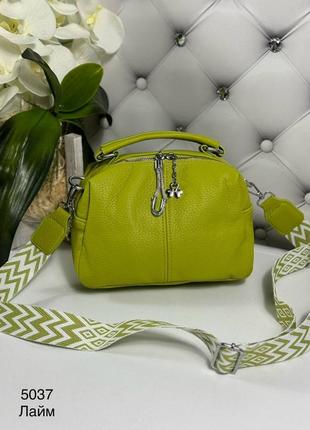 Женская стильная и качественная сумка из эко кожи лайм1 фото