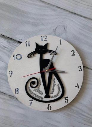 Інтер'єрні годинники настінні " чорна кішка "