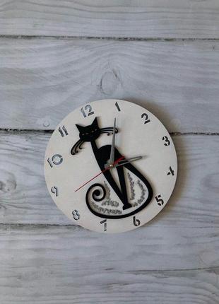 Інтер'єрні годинники настінні " чорна кішка "