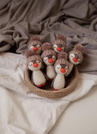 Пінгвіни з вовни, реквізит новонароджених, іграшка пінгвін7 фото