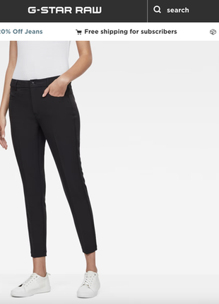 Чіно брюки штани g-star raw d-staq mid-waist skinny ankle chino black10 фото