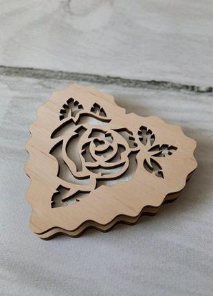 Шкатулка для обручальных колец"роза" 10х10 см4 фото