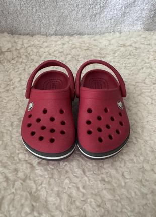 Сабо кроксы шлепанцы crocs crocband c5 22p красные анатомические