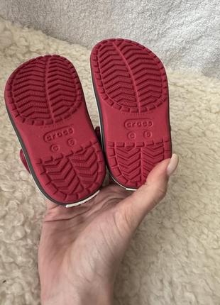 Сабо кроксы шлепанцы crocs crocband c5 22p красные анатомические6 фото