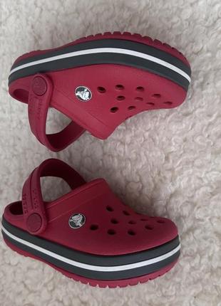 Сабо кроксы шлепанцы crocs crocband c5 22p красные анатомические4 фото