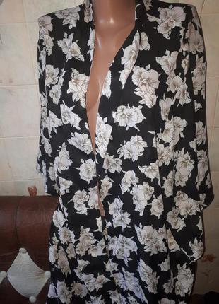 Шифоновый кардиган  цветочный принт
