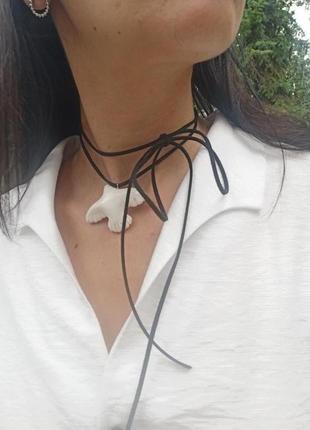 Подвеска белая птичка