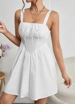 Новое платье shein в корсетном стиле, белое платье, платье shein2 фото