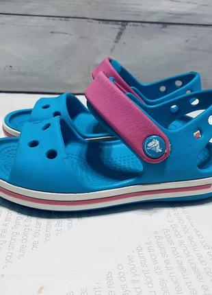 Детские босоножки crocs crockband kids sandalo digital aqua оригинал c9, кроксы3 фото