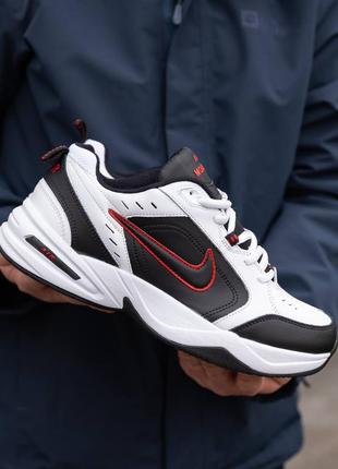 Чоловічі кросівки найк аір монарх чорно-білі / nike air monarch white black