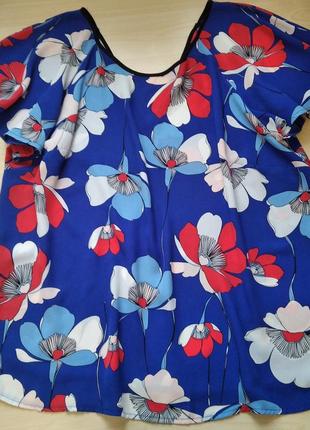 Брендовая легкая летняя блуза, свободный крой размер euro 44, блузон блузочка1 фото