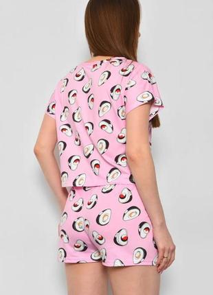Піжама-двійка з принтом авокадо шорти і футболка2 фото